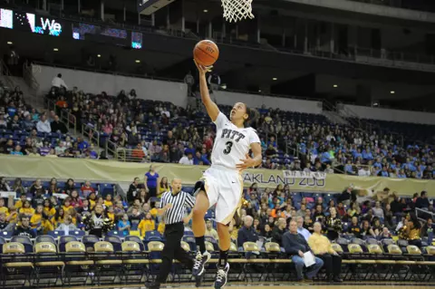 PITTSBURGH, PA - NOVEMBER 8: The Pitt Panthers take on the Bucknell Bison in NCAA Div. 1 women's basketball at the Petersen Events Center on November 8, 2013 in Pittsburgh, Pennsylvania. (Pete Madia / www.petemadia.com)
