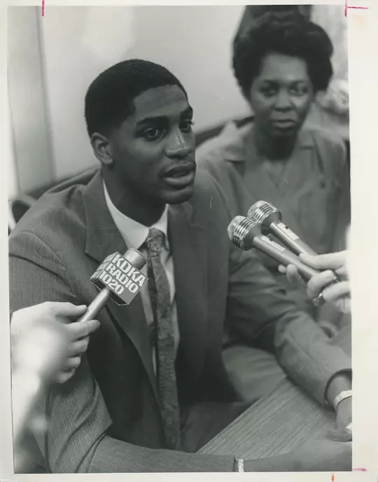 CHARLES SMITH at a press conference