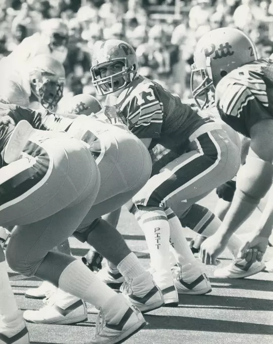 John Congemi prepares to snap during a game playing for the Pitt Panthers