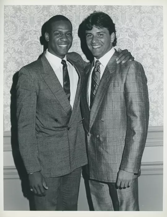 Curtis Aiken and John Congemi during the senior awards banquet