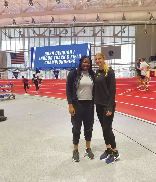Foluke Olujide-Ajibade and Lydia Bottelier at the 2024 Division 1 Indoor track and field championships