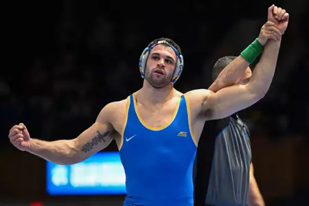 Mac Stout claimed his second ACC title at the 2025 ACC Championships, dominating the 197-pound final with a 10-2 major decision over Stanford’s Nikolas Stemmet. The redshirt-sophomore extended his winning streak to 20, also securing a 17-4 victory in the semifinals over North Carolina’s Cade Lautt.