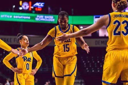 Graduate center Khadija Faye became Pitt's third All-ACC First Team selection on Tuesday. Faye scored 20+ points on 17 occasions – including seven-straight games to conclude the 2024-25 regular season.