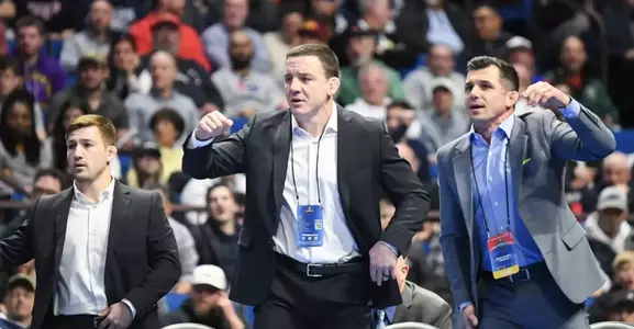 Action Shot of Pitt Coaches