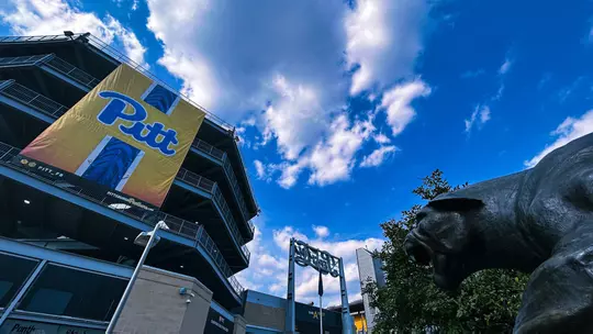 Acrisure Stadium Rotunda Banner and Panther Statue