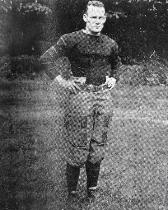 Doc Carlson during his days as a football player at Pitt