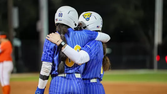 Action Shot of Softball