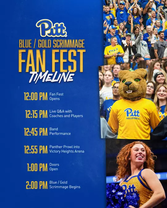 Pitt Volleyball Blue-Gold Fan Fest Timeline