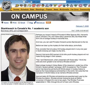 Stankievech Featured on NHL.com