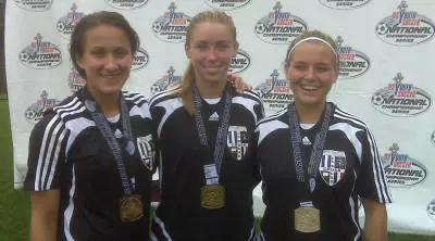 Three Women's Soccer Players on Youth National Championship Team