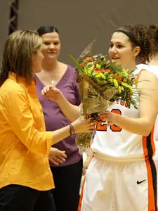 Micir Scores 1,000th as Women's Basketball Defeats La Salle 94-51