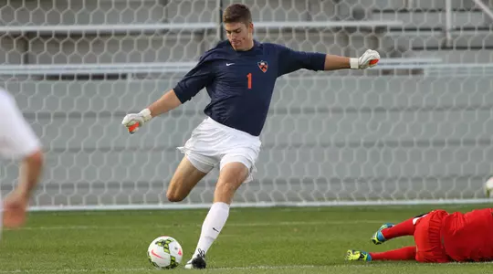 Men's Soccer Keeps Streak Alive in 2-0 Shutout at American
