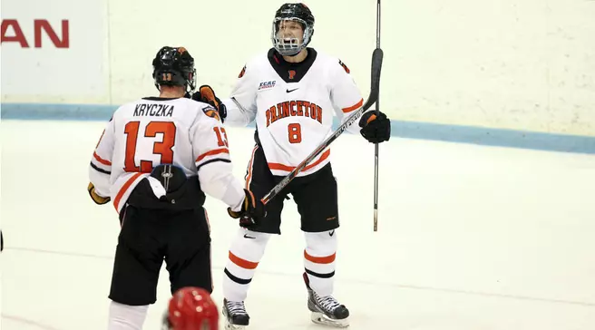 Becker Tallies First Career Goal in Loss to No. 14 St. Lawrence