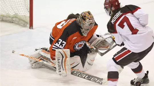 Newell Stops 45 but Tigers Fall in Game 1 of ECAC Playoffs, 1-0