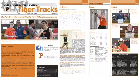 Tiger Tracks: Friends of Princeton Track Newsletter