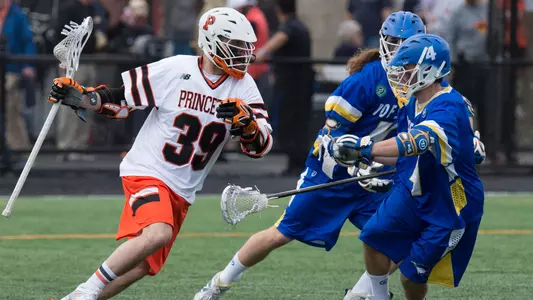 Dawson McKenzie works against Hofstra in Princeton's 10-8 loss Saturday.