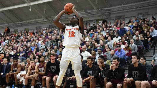 Myles Stephens hoists a shot.