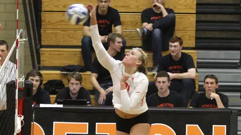 Princeton University women's volleyball vs. Columbia, Princeton, NJ, October 9, 2015.