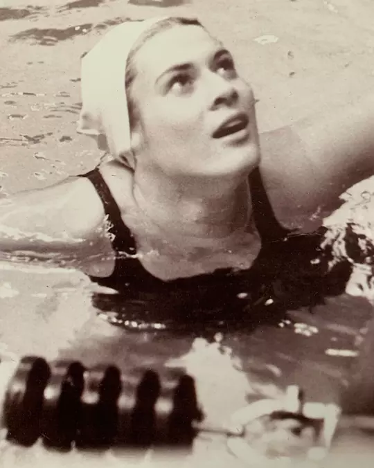 Cathy Corcione in the pool
