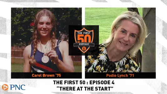 Carol Brown and Podie Lynch 50th podcast graphci