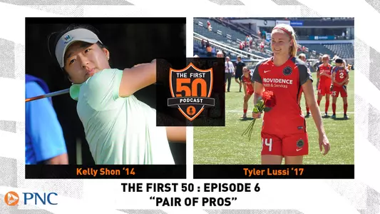 podcast episode 6 graphic of Kelly Shon and Tyler Lussi