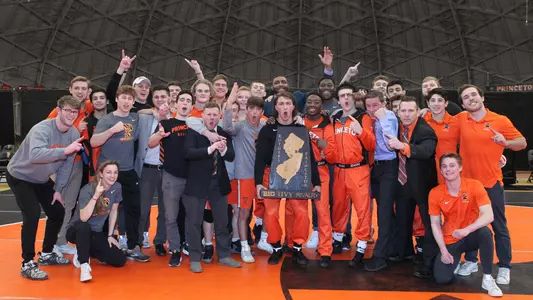 Wrestling with B1G-Ivy trophy