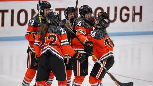 women's hockey celebration