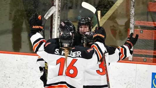 women's hockey celebration