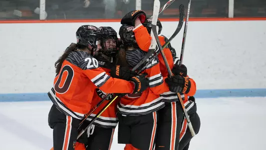 women's hockey celebration
