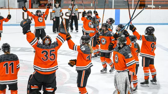 women's hockey celebration