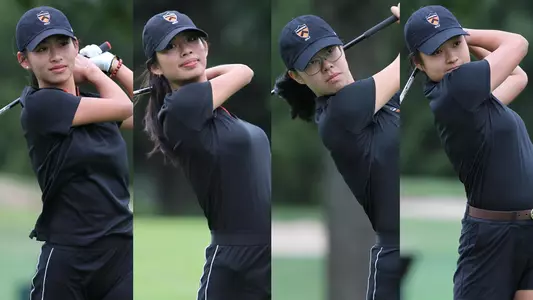 Alison Chang, Anabelle Chang, Tiffany Kong and Emma Zhao from the Princeton women's golf team.
