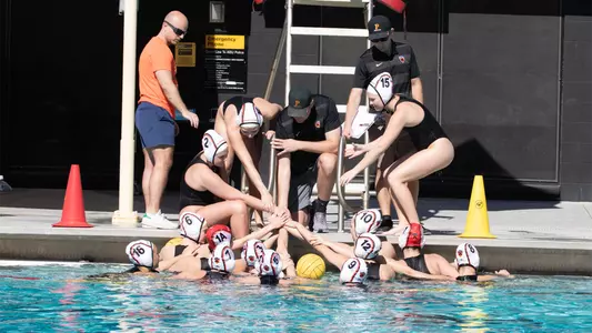 Women's Water Polo - Team Huddle