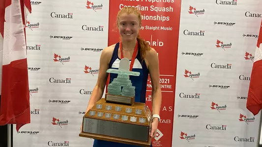 Molly Chadwick 2021 Canadian junior squash championship trophy phoot