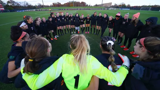 princeton women's soccer huddle