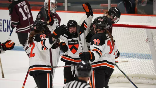 Women's hockey celebration photo