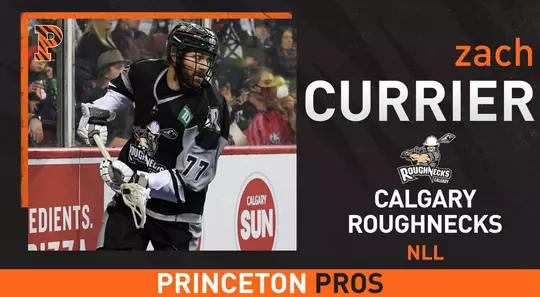 Zach Currier action photo with Calgary Roughnecks
