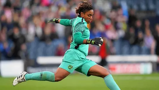 Nicole McClure action photo for Jamaica