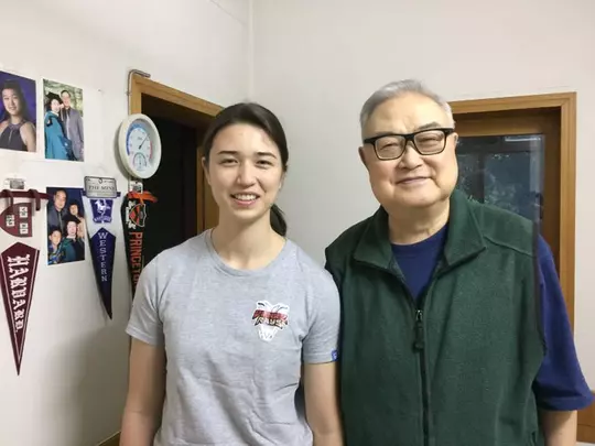 Kim Newell '16 with her grandfather.