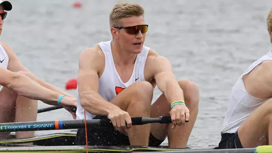 Tom George rowing action