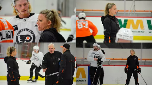 Cara Morey philadelphia flyers coaching action