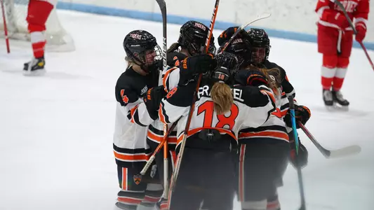 Women's hockey celebration photo
