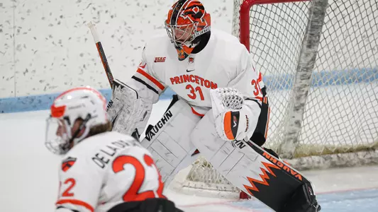 Ethan Pearson in goal against Cornell 2022