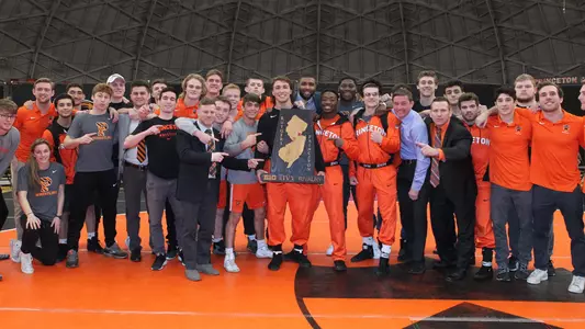 princeton wrestling team photo after rutgers win 2020