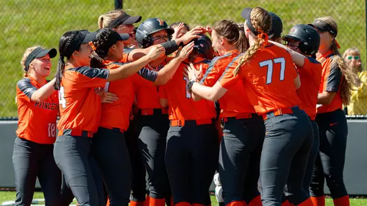 softball team celebration photo