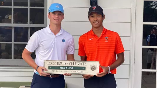 North Carolina's Keenan Poole and Princeton's William Huang, co-champions at the 2022 Ross Collegiate.