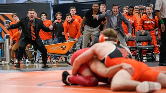 princeton coaches and team members during a match