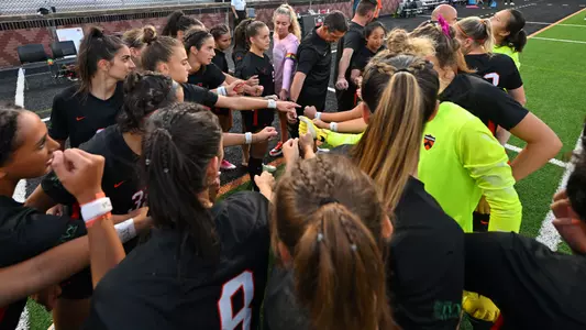 princeton women's soccer huddle