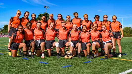 Women's Rugby Team before first ever varsity game at Sacred Heart