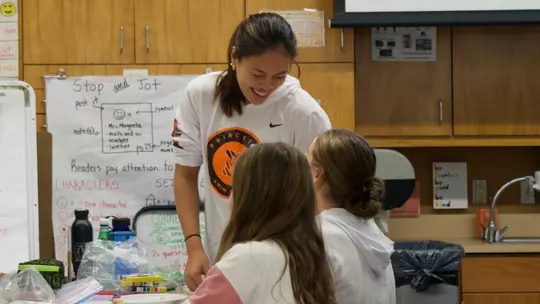 Princeton Swim & Dive visits the classroom