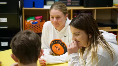Princeton Swim & Dive visits the classroom